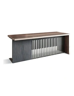 AFTAN Executive Desk Left Panel 180cm - Warm Oak & Black
