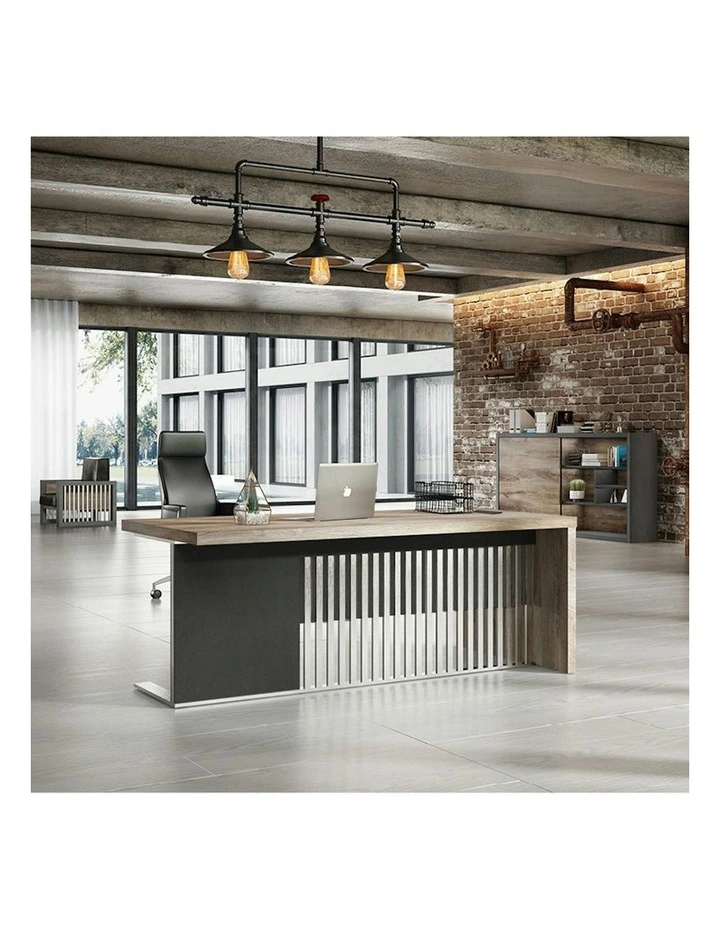 AFTAN Executive Desk Left Panel 180cm - Warm Oak & Black image 7