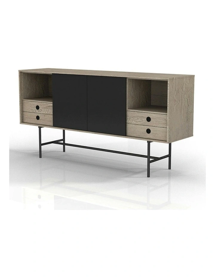 BAYLEN Sideboard Buffet 1.6M - Warm Oak & Black image 5