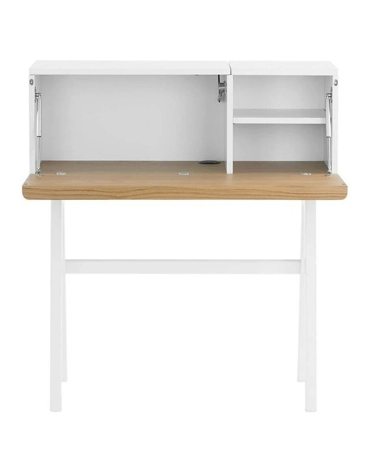 VALEN Study Desk 96cm - White & Oak image 6