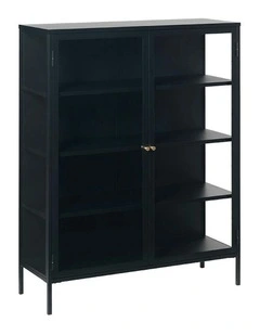 CARMEL 2 Door Glass Display Cabinet  90x140cm - Black
