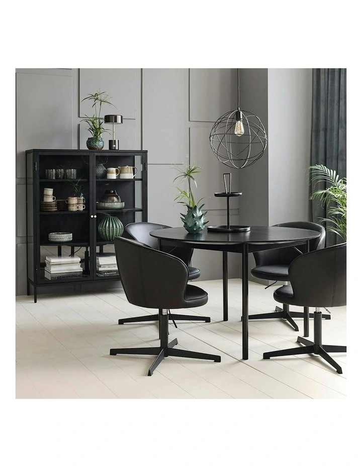 CARMEL 2 Door Glass Display Cabinet  90x140cm - Black image 3