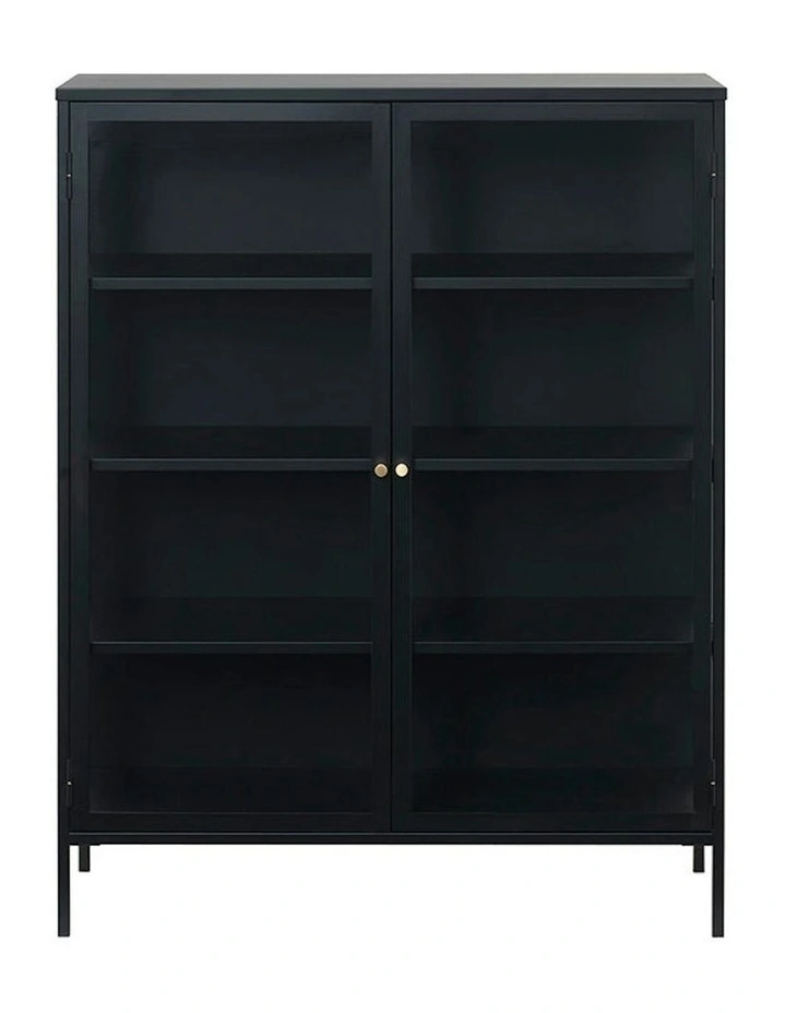 CARMEL 2 Door Glass Display Cabinet  90x140cm - Black image 4