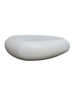 ROCCO  Indoor & Outdoor Pebble Coffee Table 106cm - White Concrete