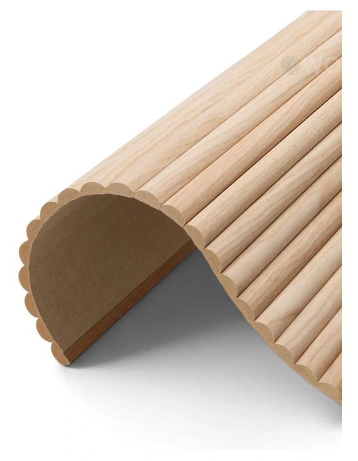 WOODFLEX Flexible Wooden Slat Wall Panel - Oak Veneer - 3000mm x 600mm - Half Round image 1