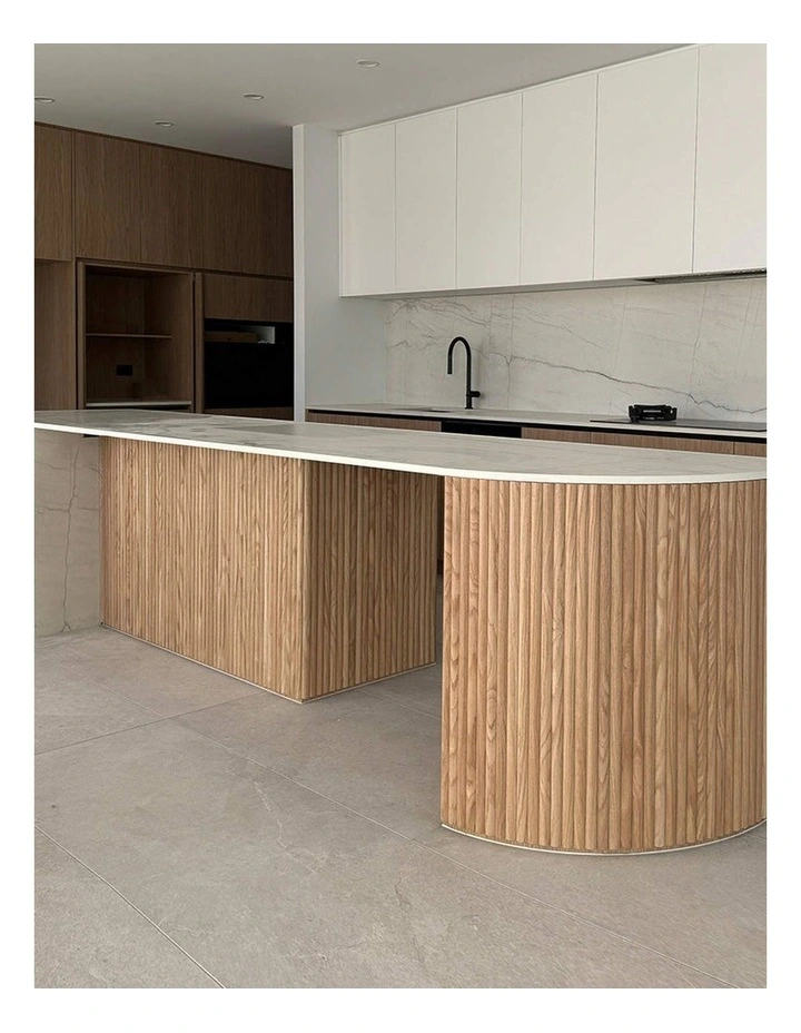 WOODFLEX Flexible Wooden Slat Wall Panel - Oak Veneer - 3000mm x 600mm - Half Round image 2