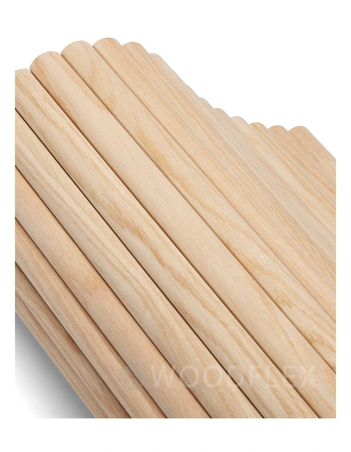 WOODFLEX Flexible Wooden Slat Wall Panel - Oak Veneer - 3000mm x 600mm - Half Round image 4