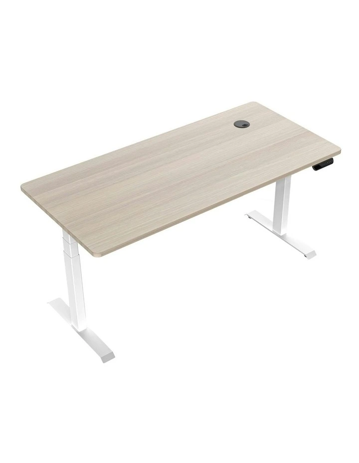 MARLO Single Workstation with Lift 1.4M - Oak & White image 1