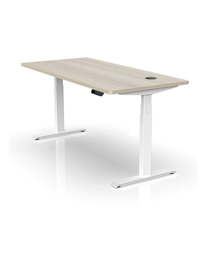 MARLO Single Workstation with Lift 1.4M - Oak & White image 3