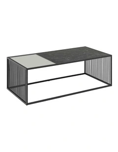 STRINGTON Rectangular Coffee Table 120cm - Black Marble Effect