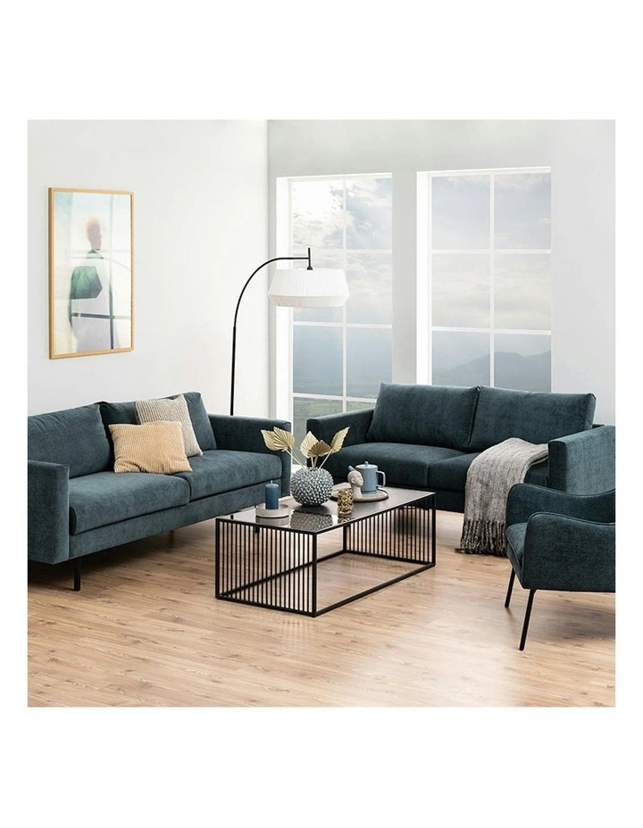 STRINGTON Rectangular Coffee Table 120cm - Black Marble Effect image 2