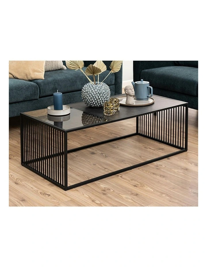 STRINGTON Rectangular Coffee Table 120cm - Black Marble Effect image 5