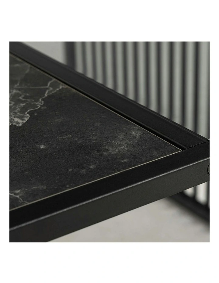 STRINGTON Rectangular Coffee Table 120cm - Black Marble Effect image 7