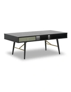 OMARI 117cm Black & Green Oak Coffee Table