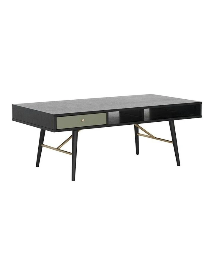 OMARI 117cm Black & Green Oak Coffee Table image 3