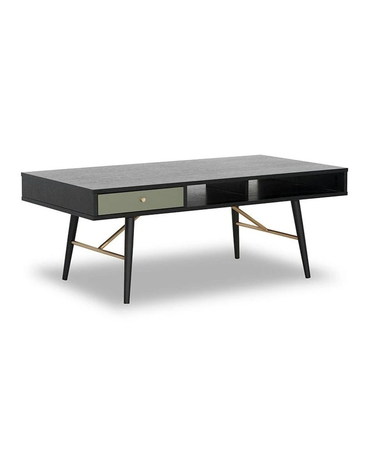 OMARI 117cm Black & Green Oak Coffee Table image 4