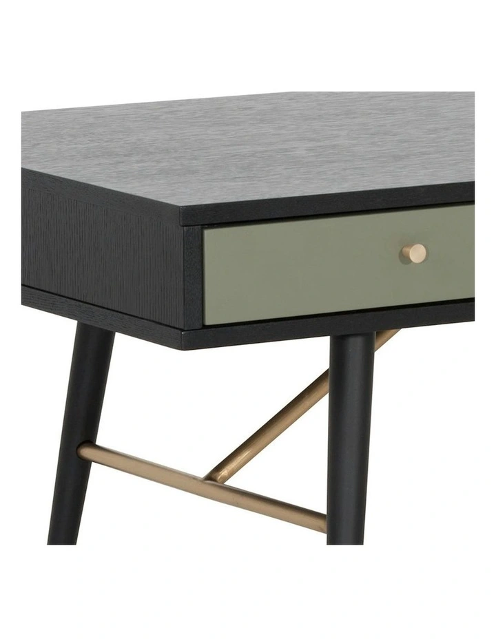 OMARI 117cm Black & Green Oak Coffee Table image 5