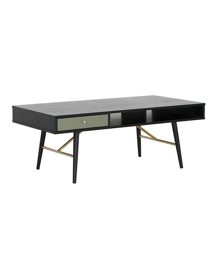 OMARI 117cm Black & Green Oak Coffee Table image 6