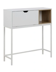 BATLEY Study Desk Console 91.5cm - White & Natural