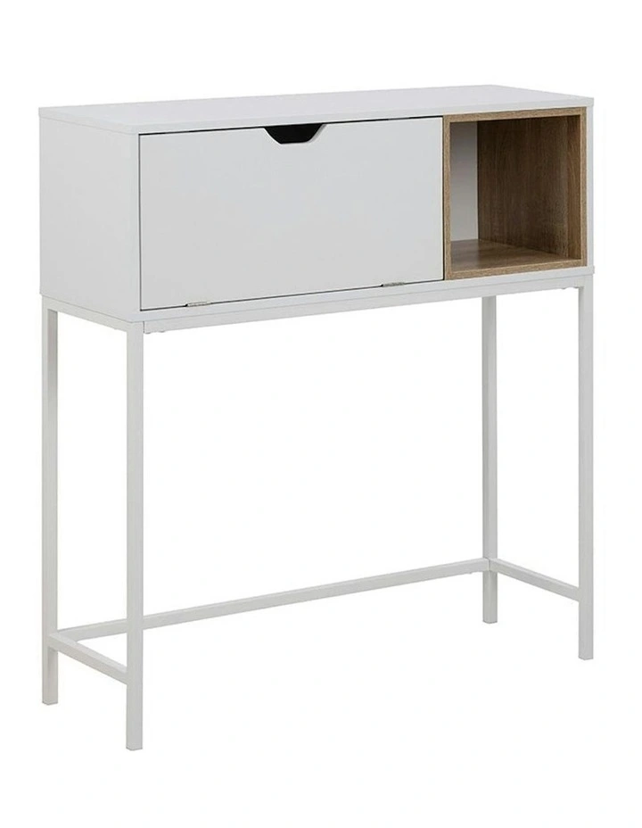 BATLEY Study Desk Console 91.5cm - White & Natural image 1