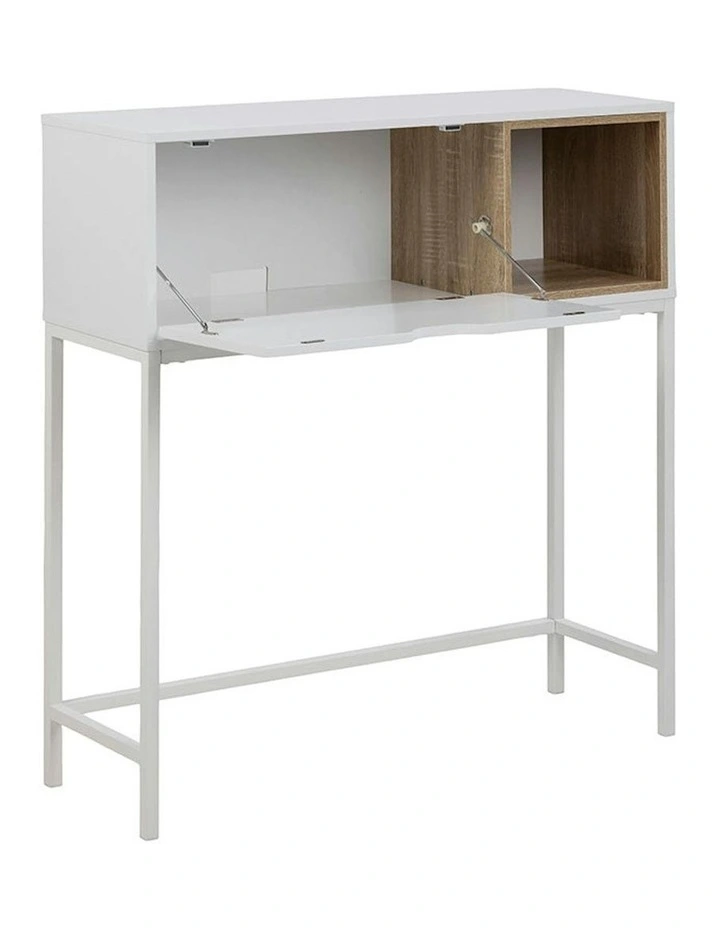 BATLEY Study Desk Console 91.5cm - White & Natural image 2