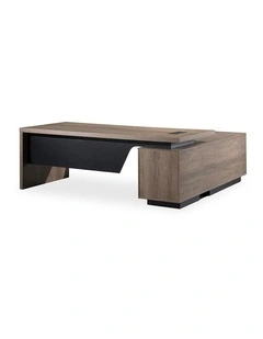 BALDER Executive Desk with Left Return 1.8-2.0M - Warm Oak & Black