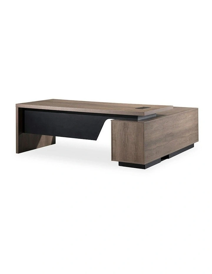 BALDER Executive Desk with Left Return 1.8-2.0M - Warm Oak & Black image 1
