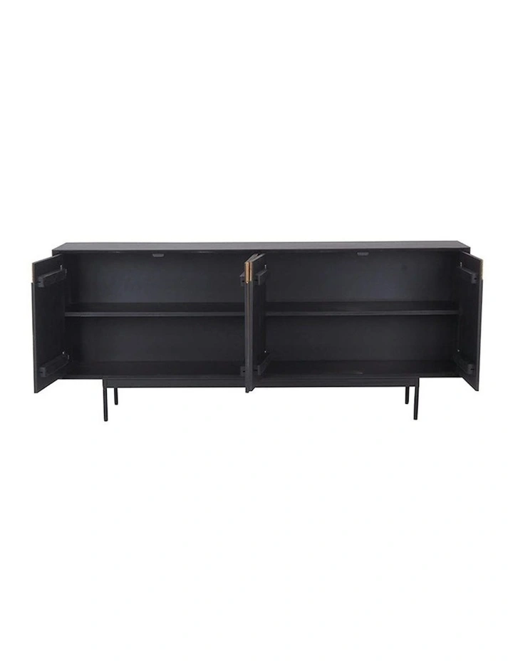 RADLEY Sideboard 180 cm Solid Mango Wood - Natural & Black image 3