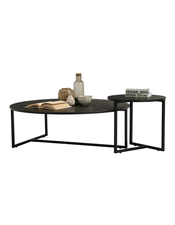 TURNER Round Coffee Table 100cm - Black image 4