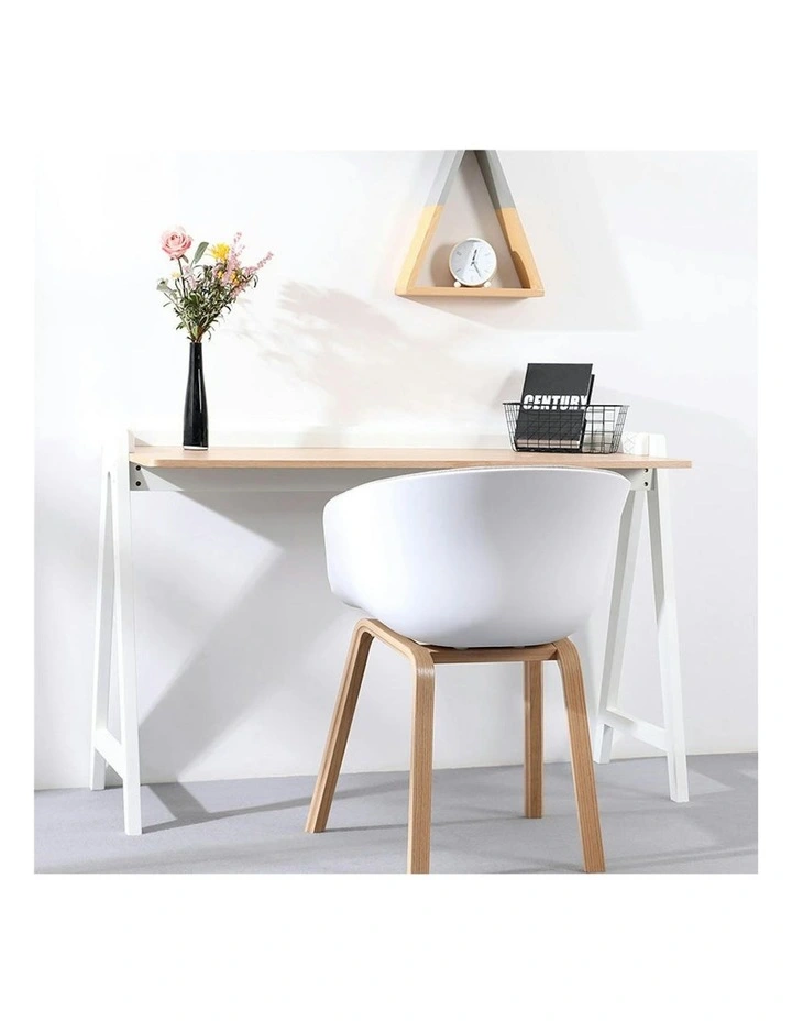 YARA Study Desk 118cm - White & Natural image 6