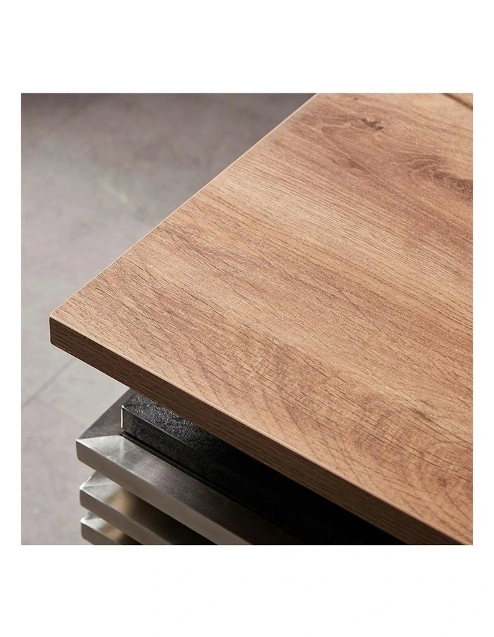 PHOENIX Sit & Stand Electric Lift Executive Desk with Right Return 2.2M - Warm Oak & Black image 2