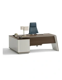 ANDERS Executive Desk Reversible Return 2.0M - Hazelnut & Beige