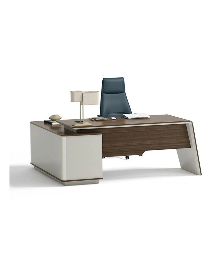 ANDERS Executive Desk Reversible Return 2.0M - Hazelnut & Beige image 1