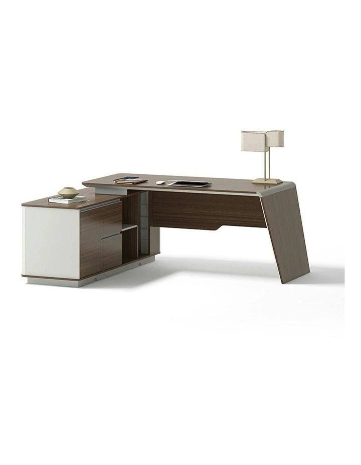 ANDERS Executive Desk Reversible Return 2.0M - Hazelnut & Beige image 3