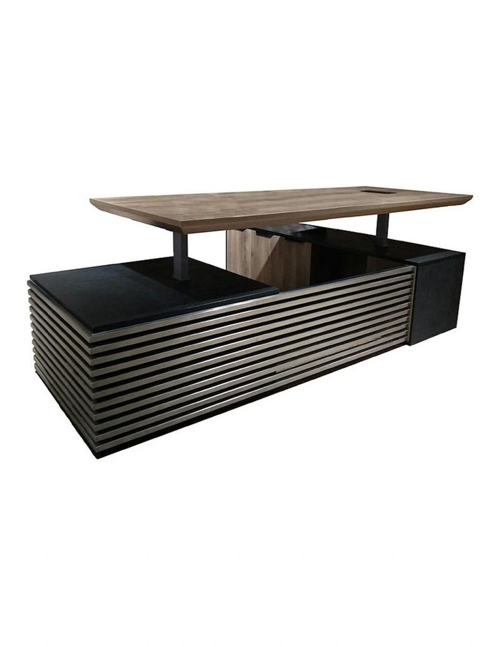 PHOENIX 2.0 - Sit Stand Electric Lift Executive Desk with Left Return 2.8m - Warm Oak & Black image 5
