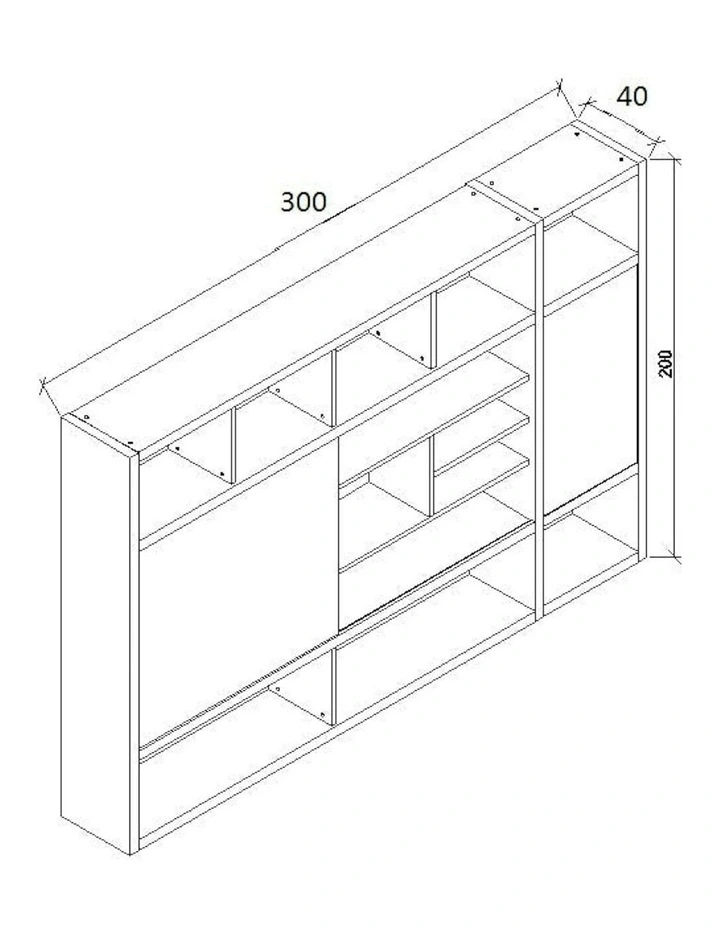 PHOENIX Display Wall Unit 3.0M - Warm Oak & Black image 5