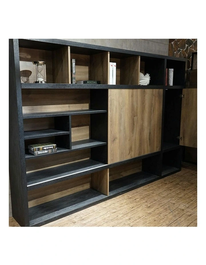 PHOENIX Display Wall Unit 3.0M - Warm Oak & Black image 7