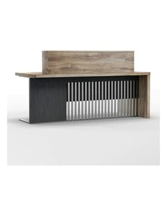 AFTAN Reception Desk Left Panel 180cm - Warm Oak & Black