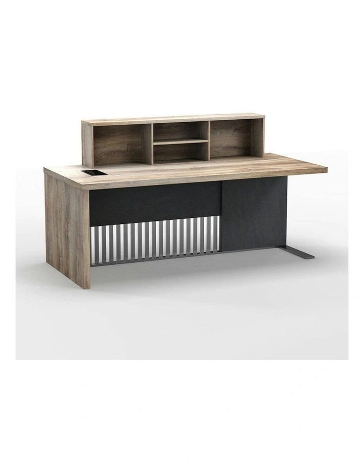 AFTAN Reception Desk Left Panel 180cm - Warm Oak & Black image 2