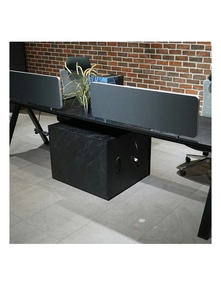 DOLAN 2 Seater Workstation 2.8m - Black Concrete image 7