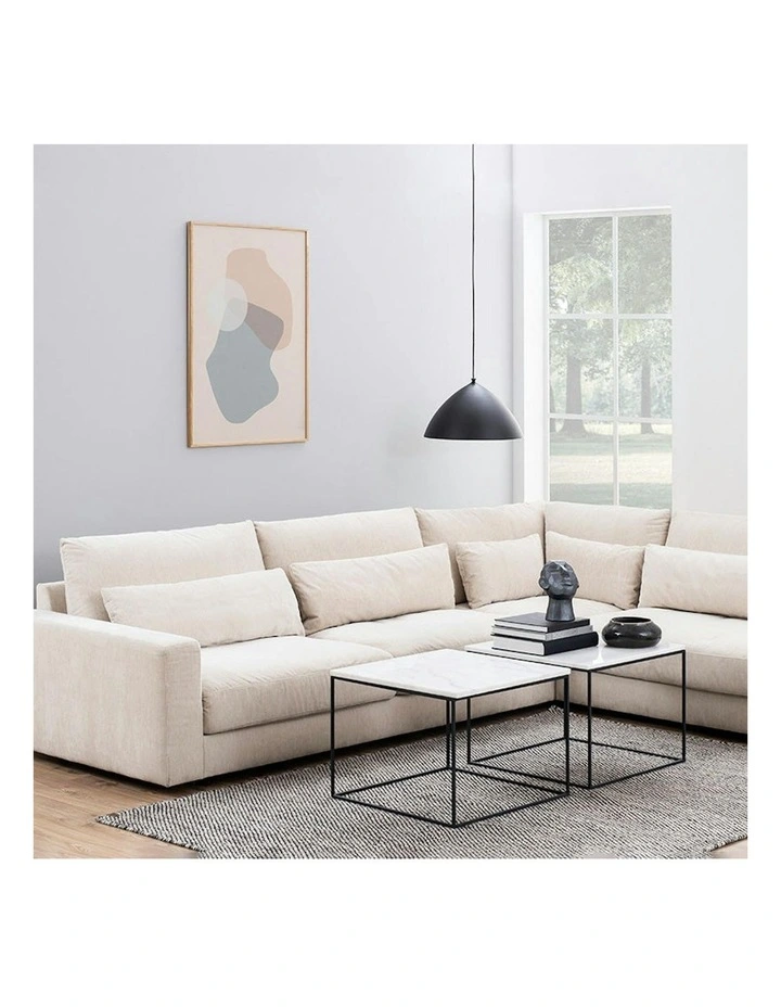 LUCIO Marble Coffee Table 60cm - White image 2