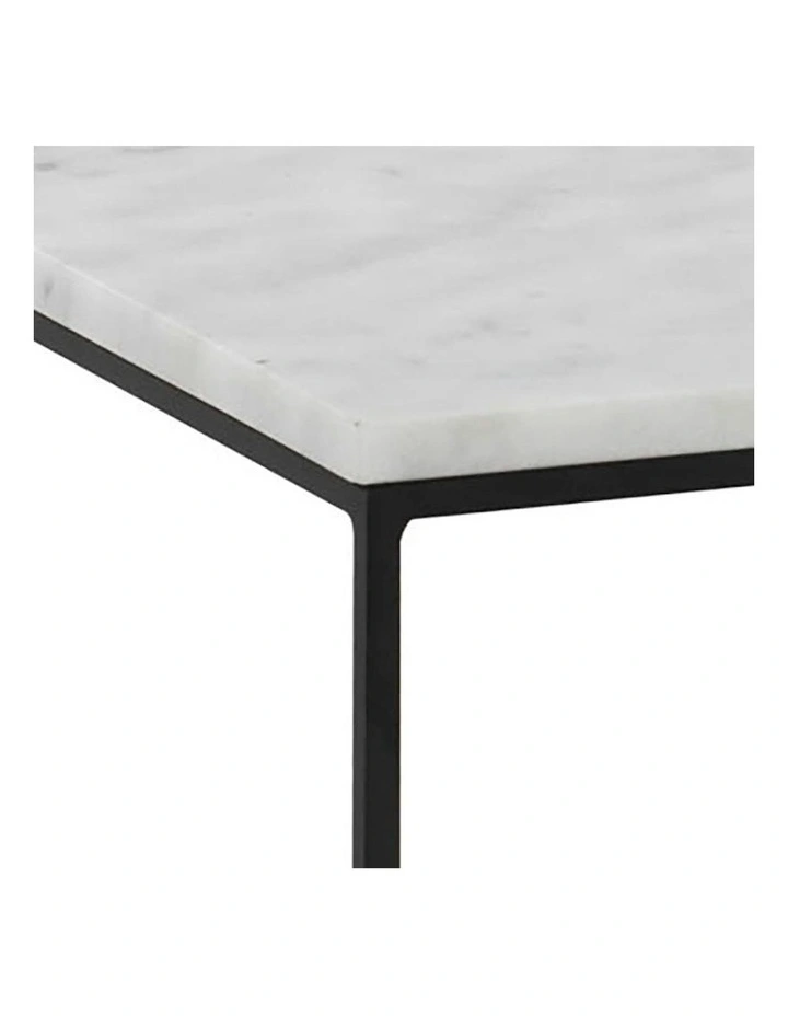 LUCIO Marble Coffee Table 60cm - White image 7