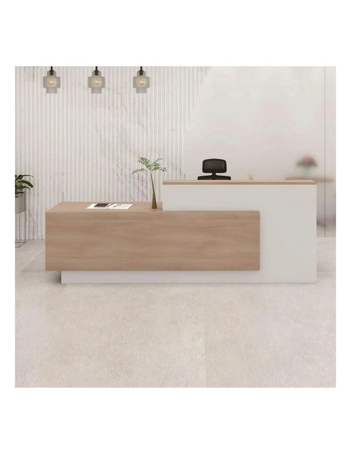 HELMER Reception Desk 1.8M Left Panel - Oak & white image 2
