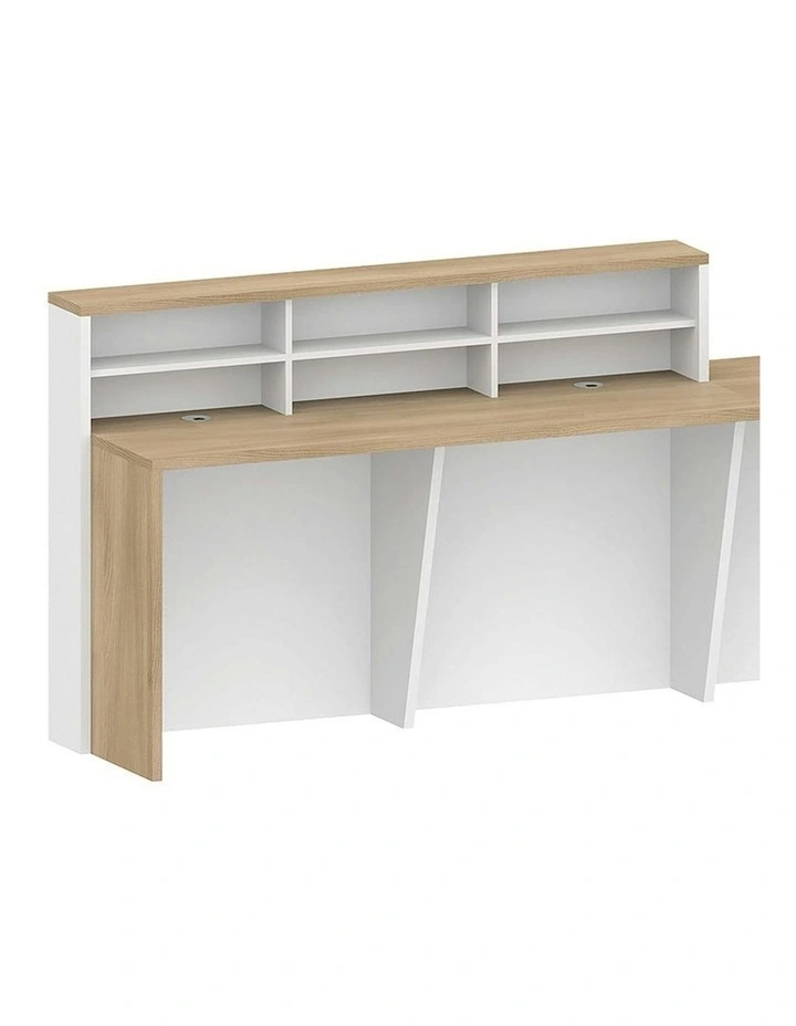 HELMER Reception Desk 1.8M Left Panel - Oak & white image 5