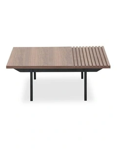 TOZZI Square Coffee Tables 85cm - Walnut & Black
