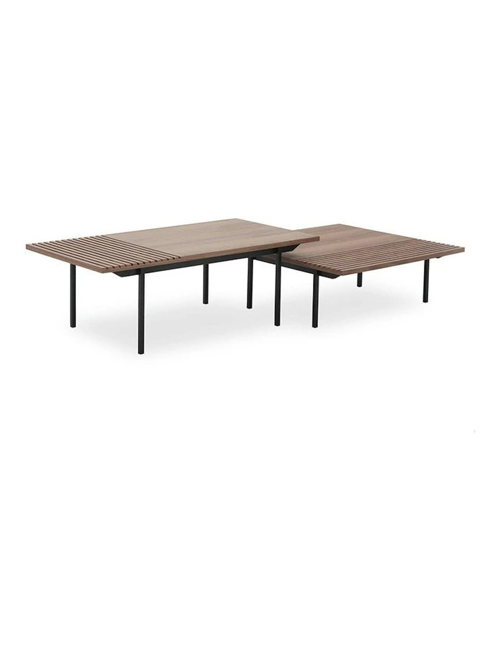 TOZZI Square Coffee Tables 85cm - Walnut & Black image 3