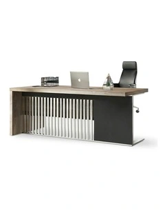 AFTAN Executive Desk with Pedestal & Right Mobile Return 180cm - Warm Oak & Black