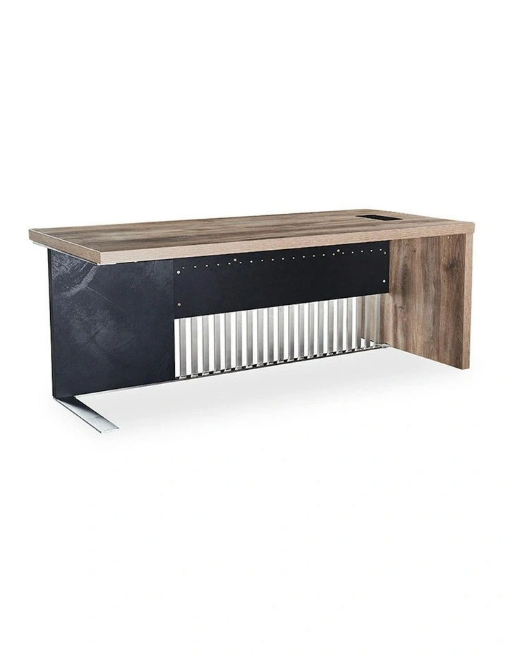 AFTAN Executive Desk with Pedestal & Right Mobile Return 180cm - Warm Oak & Black image 3