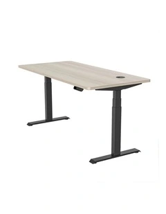 MARLO Single Workstation with Lift 1.6M - Oak & Black