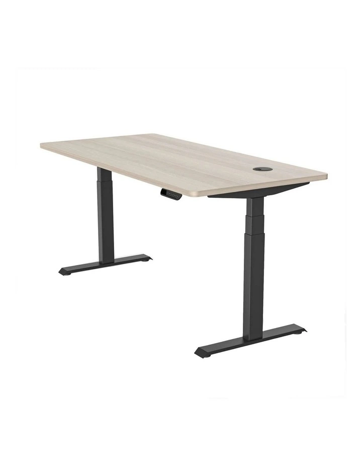 MARLO Single Workstation with Lift 1.6M - Oak & Black image 1